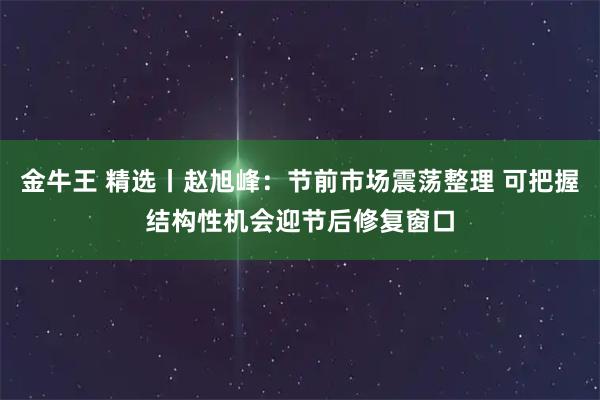 金牛王 精选丨赵旭峰：节前市场震荡整理 可把握结构性机会迎节后修复窗口