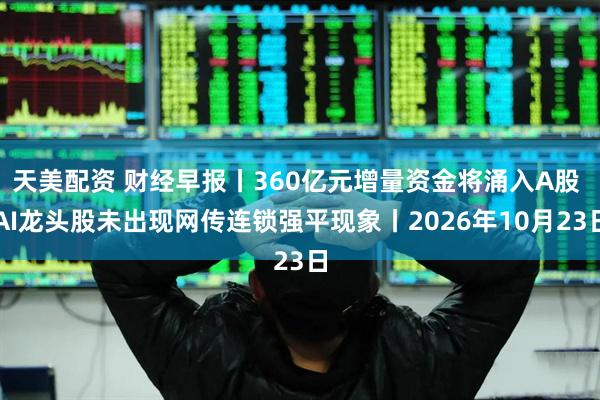天美配资 财经早报丨360亿元增量资金将涌入A股 AI龙头股未出现网传连锁强平现象丨2026年10月23日